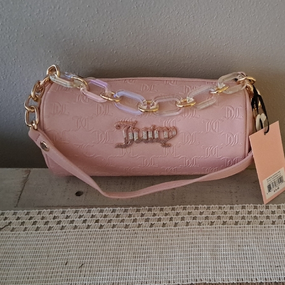 Juicy Couture Pink Embossed Bag with Gold Chain - Picture 3 of 8
